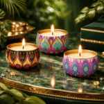 Whisper Light Trio Decorative Candle Set – Warm Whisper, Soft Ember & Silent Light Tin Candles for Elegant Home Décor and Gifting