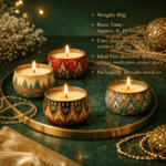 Silent Serenity Set Decorative Candle Combo – Silent Bloom, Silent Light, Quiet Glow & Still Light Tin Candles for Elegant Home Décor - Image 6